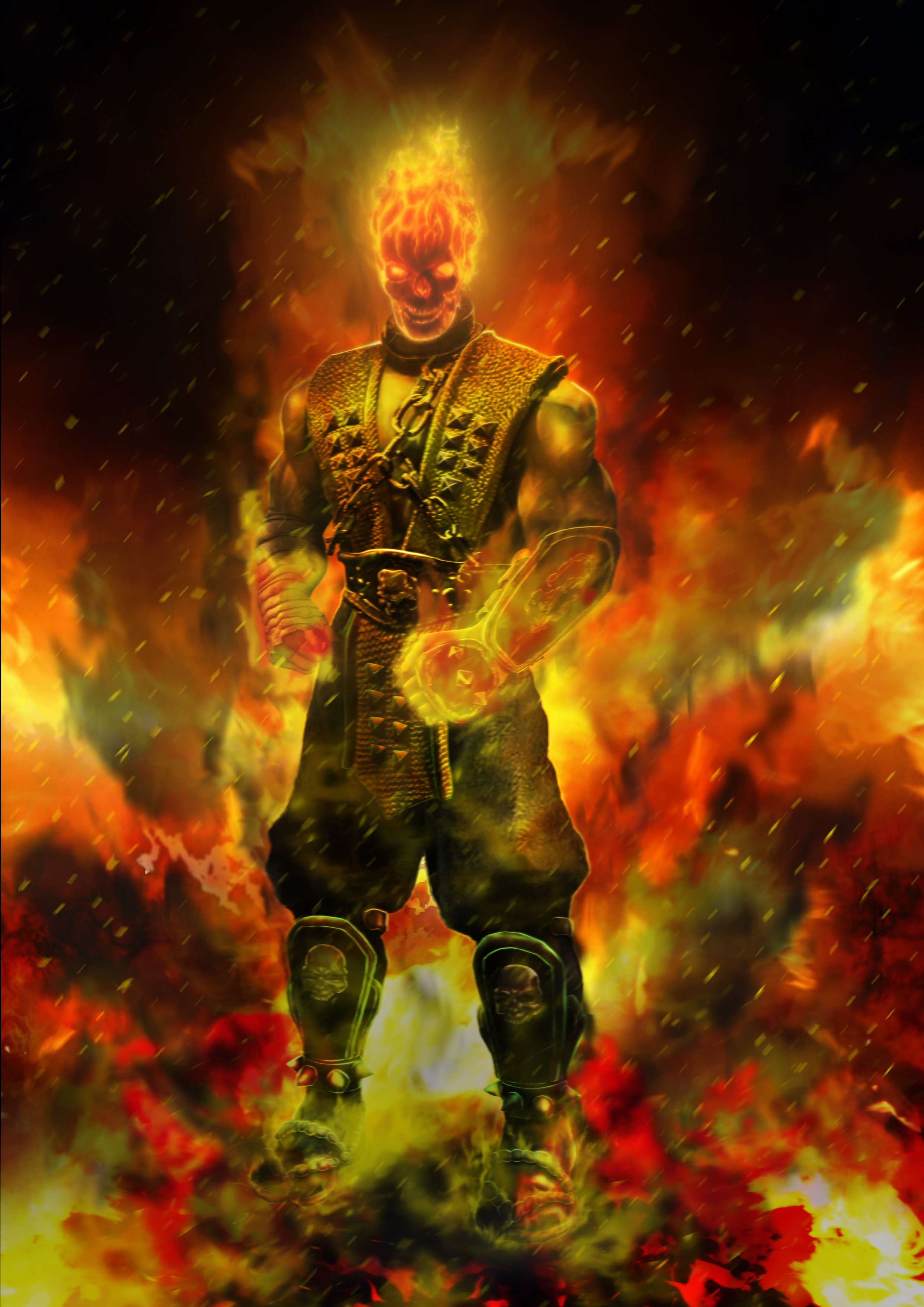 fan art Mortal Kombat Scorpion in the netherrealm by Ifrit-HellFire on